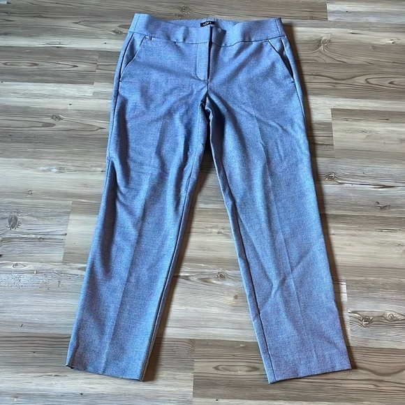 Loft Marisa pant Straight Textured blue Microdot  Size 8 Career Business casual - Picture 2 of 13